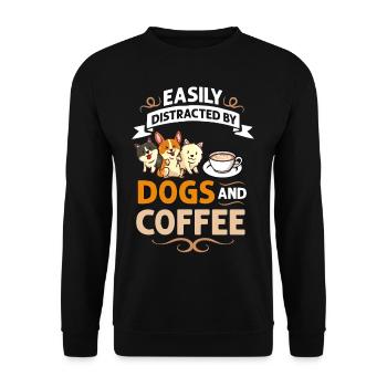 Cafetière Chien Machine Puppy Cup Grains - Sweat-shirt Unisexe - noir - Devant - Alina (178cm) & Michal (187cm)