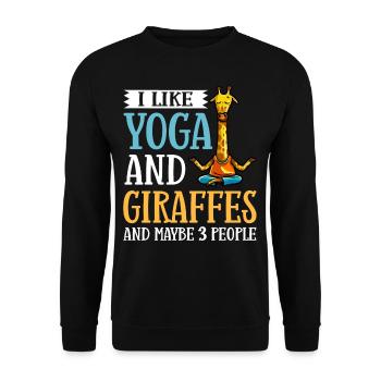 Giraffe Yoga Anfänger Workout Posen Zitate - Unisex Pullover - Schwarz - Vorne - Alina (178cm) & Michal (187cm)