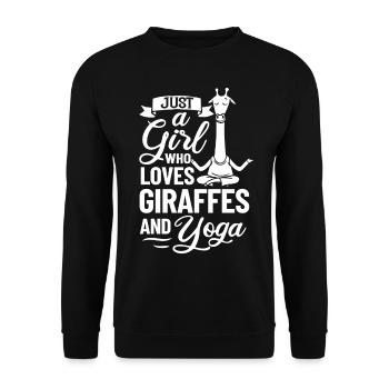 Giraffe Yoga Anfänger Workout Posen Zitate - Unisex Pullover - Schwarz - Vorne - Alina (178cm) & Michal (187cm)