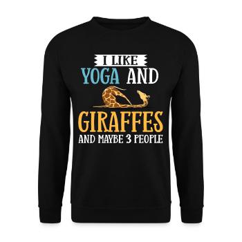 Giraffe Yoga Anfänger Workout Posen Zitate - Unisex Pullover - Schwarz - Vorne - Alina (178cm) & Michal (187cm)