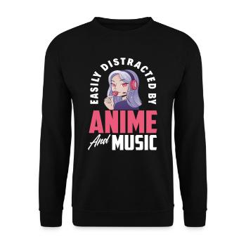 Anime Music Girls Girls - Unisex Sweatshirt - black - Front - Alina (178cm) & Michal (187cm)