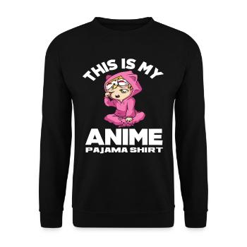 Anime Pajamas Shirt - Unisex Sweatshirt - black - Front - Alina (178cm) & Michal (187cm)