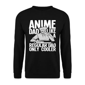Anime Papa Father Gift - Unisex Sweatshirt - black - Front - Alina (178cm) & Michal (187cm)