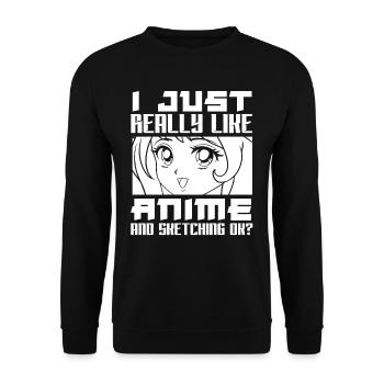 Anime Drawing Hobby Leisure Animes - Unisex Sweatshirt - black - Front - Alina (178cm) & Michal (187cm)