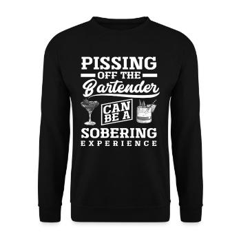 Barman drôle - Sweat-shirt Unisexe - noir - Devant - Alina (178cm) & Michal (187cm)