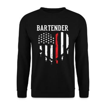 Barkeeper USA Flagge Geschenk - Unisex Pullover - Schwarz - Vorne - Alina (178cm) & Michal (187cm)