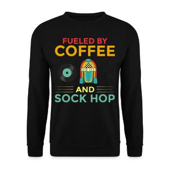 Sock Hop Sox 50s Musik Party Tanz 1950s Tänzer - Unisex Pullover - Schwarz - Vorne - Alina (178cm) & Michal (187cm)