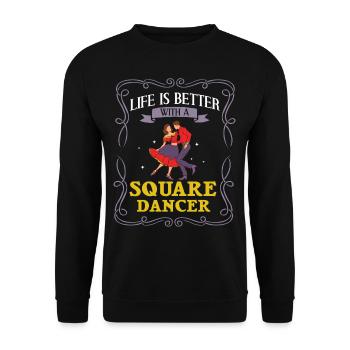 Square Dance Music Caller Folk Dance Dancer Usa - Unisex Sweatshirt - black - Front - Alina (178cm) & Michal (187cm)