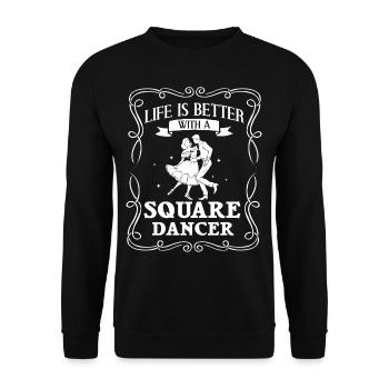 Square Dance Music Caller Folk Dance Dancer Usa - Unisex Sweatshirt - black - Front - Alina (178cm) & Michal (187cm)
