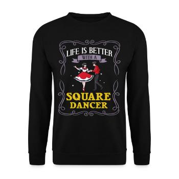 Square Dance Music Caller Folk Dance Dancer Usa - Unisex Sweatshirt - black - Front - Alina (178cm) & Michal (187cm)