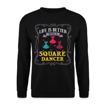 Square Dance Music Caller Folk Dance Dancer Usa - Unisex Sweatshirt - black - Front - Alina (178cm) & Michal (187cm)