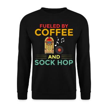 Sock Hop Sox 50s Musik Party Tanz 1950s Tänzer - Unisex Pullover - Schwarz - Vorne - Alina (178cm) & Michal (187cm)