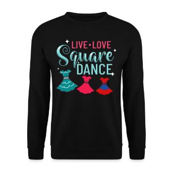 Square Dance Music Caller Folk Dance Dancer Usa - Unisex Sweatshirt - black - Front - Alina (178cm) & Michal (187cm)