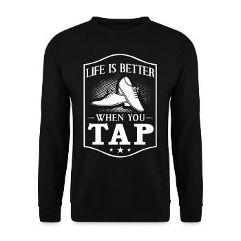 Tap Dance Beginners Chaussures Apprendre la musique Danseurs - Sweat-shirt Unisexe - noir - Devant - Alina (178cm) & Michal (187cm)