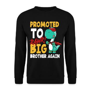 Dinosaurier Bruder Schwanger Superheld - Unisex Pullover - Schwarz - Vorne - Alina (178cm) & Michal (187cm)