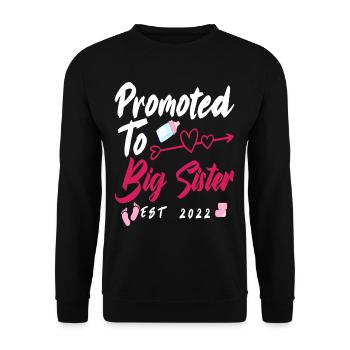 Cadeau de naissance de sœur grossesse 2022 - Sweat-shirt Unisexe - noir - Devant - Alina (178cm) & Michal (187cm)