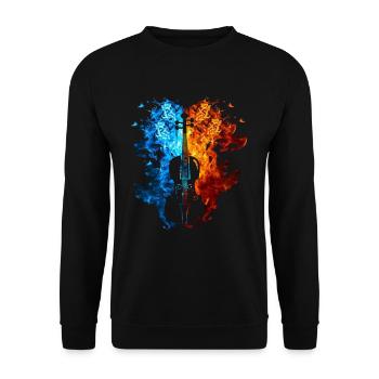 Fire Violin Flames Violin Player Violin - Unisex Sweatshirt - black - Front - Alina (178cm) & Michal (187cm)