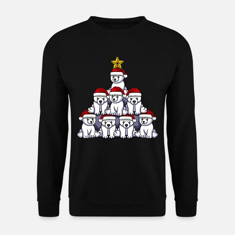 Eisbär Weihnachtsbaum - Unisex Pullover - Schwarz