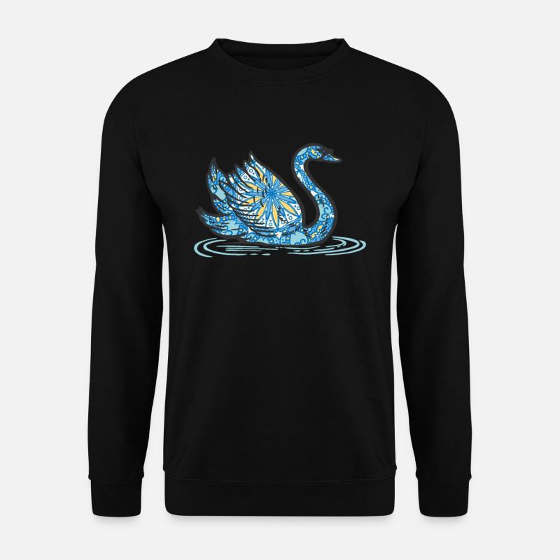 Mandala Swan Geometry Pattern - Unisex Sweatshirt - black