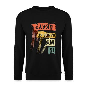 Is My Handbike Okey Wheelchair Bike - Unisex Sweatshirt - black - Front - Alina (178cm) & Michal (187cm)