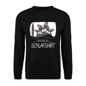 Offizielles Schlafshirt Hund - Unisex Pullover - Schwarz - Vorne - Alina (178cm) & Michal (187cm)