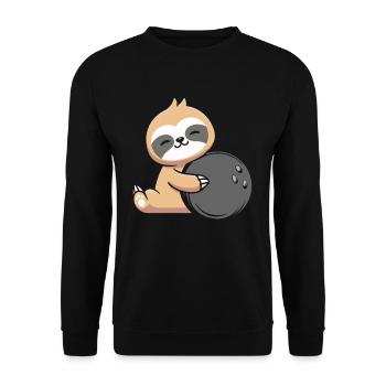 Faultier Bowling - Unisex Pullover - Schwarz - Vorne - Alina (178cm) & Michal (187cm)