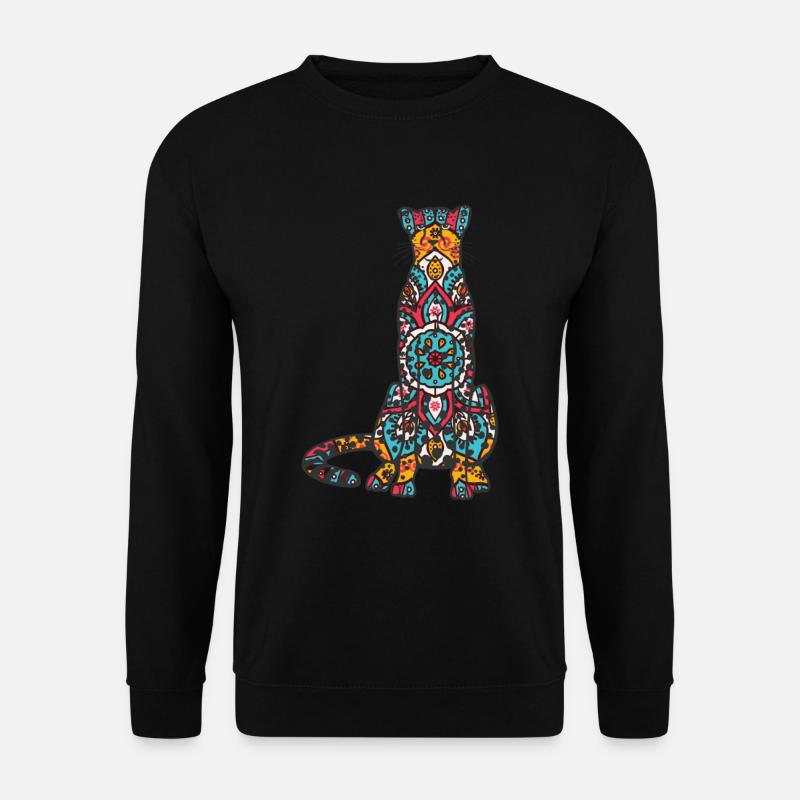 Mandala Gepard Geometrie Muster - Unisex Pullover - Schwarz