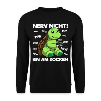 Nerve not to gamble Gaming Turtle - Unisex Sweatshirt - black - Front - Alina (178cm) & Michal (187cm)