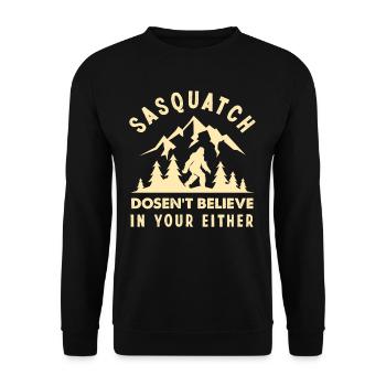 Bigfoot Hunter Myth Creature Creature - Unisex Sweatshirt - black - Front - Alina (178cm) & Michal (187cm)