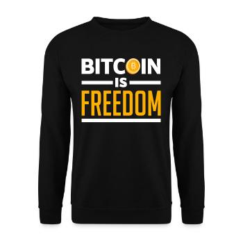 Bitcoin Liberté Crypto - Sweat-shirt Unisexe - noir - Devant - Alina (178cm) & Michal (187cm)