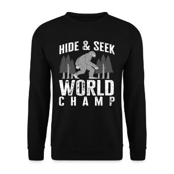 Cache-cache disant Bigfoot Gift - Sweat-shirt Unisexe - noir - Devant - Alina (178cm) & Michal (187cm)