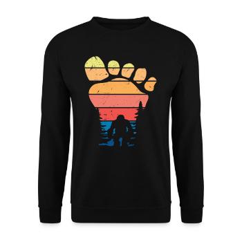 Bigfoot Footprint Gift Bigfoot Hunter - Unisex Sweatshirt - black - Front - Alina (178cm) & Michal (187cm)