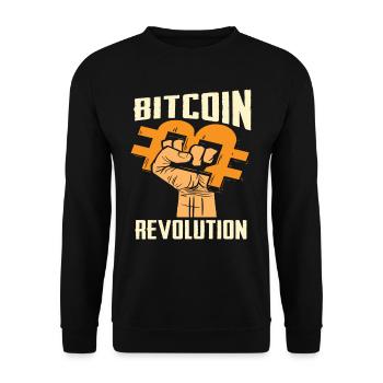 Bitcoin Revolution - Unisex Pullover - Schwarz - Vorne - Alina (178cm) & Michal (187cm)