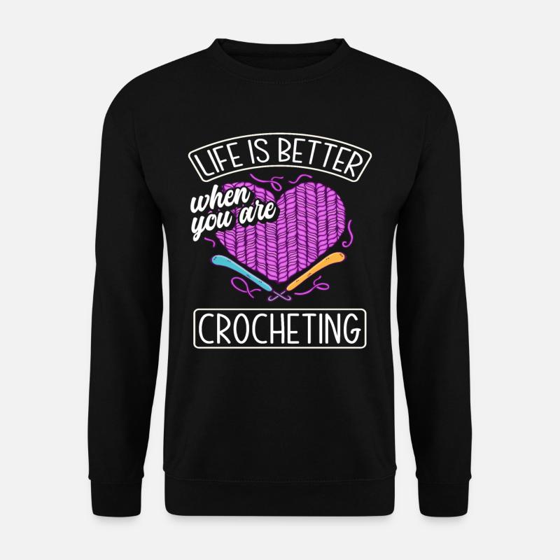Crochet Hobby Passion - Unisex Sweatshirt - black