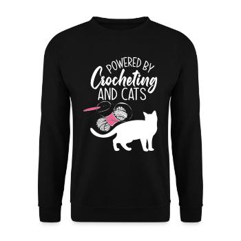 Crochet Cat Lover Gift - Unisex Sweatshirt - black - Front - Alina (178cm) & Michal (187cm)