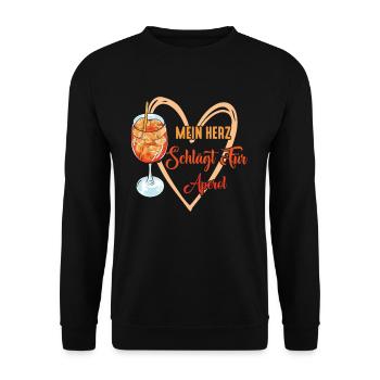 Mein Herz schlägt für Sommerspritzer - Unisex Pullover - Schwarz - Vorne - Alina (178cm) & Michal (187cm)