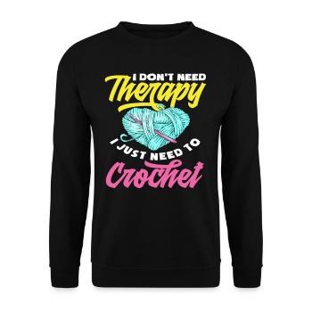 Crochet therapy - Unisex Sweatshirt - black - Front - Alina (178cm) & Michal (187cm)