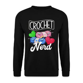 Funny crochet - Unisex Sweatshirt - black - Front - Alina (178cm) & Michal (187cm)