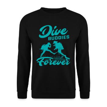 Diving Diver Friends Gift - Unisex Sweatshirt - black - Front - Alina (178cm) & Michal (187cm)