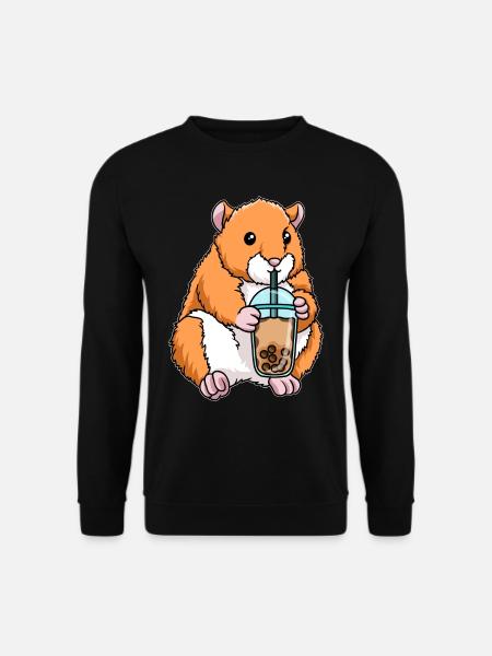 Kawaii Bubble Tea Hamster - Unisex Sweatshirt - black