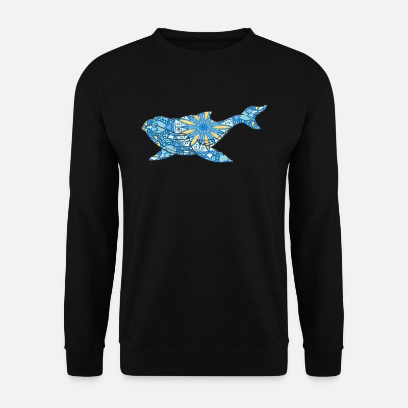 Mandala Whale Geometric Pattern Art - Unisex Sweatshirt - black