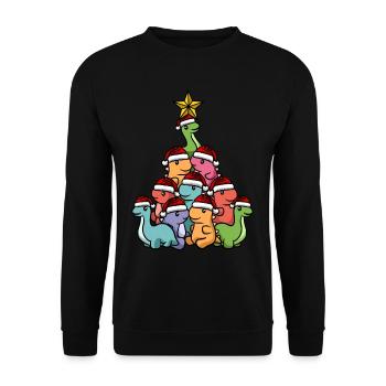 Arbre de Noël Dino - Sweat-shirt Unisexe - noir - Devant - Alina (178cm) & Michal (187cm)