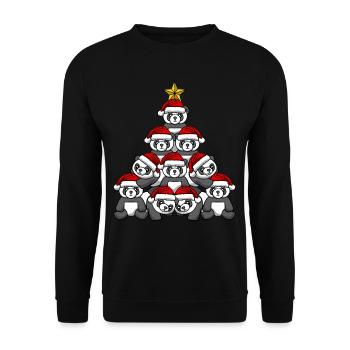 Arbre de Noël Panda - Sweat-shirt Unisexe - noir - Devant - Alina (178cm) & Michal (187cm)