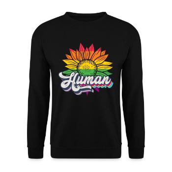 Human Sunflower Rainbow Equality LGBTQ - Unisex Sweatshirt - black - Front - Alina (178cm) & Michal (187cm)