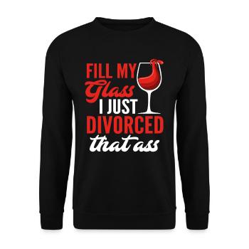Divorce Wine Divorce Party - Unisex Sweatshirt - black - Front - Alina (178cm) & Michal (187cm)
