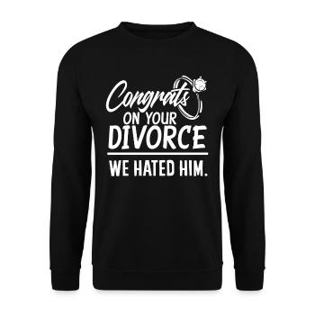 Divorce Girlfriends Party Gift - Unisex Sweatshirt - black - Front - Alina (178cm) & Michal (187cm)