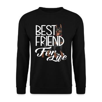 Dog Doberman Owner Friends - Unisex Sweatshirt - black - Front - Alina (178cm) & Michal (187cm)
