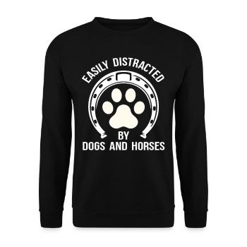 Cadeau Dog Horse Lover - Sweat-shirt Unisexe - noir - Devant - Alina (178cm) & Michal (187cm)