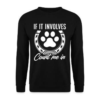 Cadeau de propriétaire de chien cheval - Sweat-shirt Unisexe - noir - Devant - Alina (178cm) & Michal (187cm)
