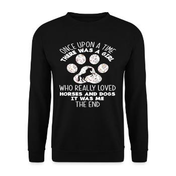Chiens Chevaux Fille Femme - Sweat-shirt Unisexe - noir - Devant - Alina (178cm) & Michal (187cm)